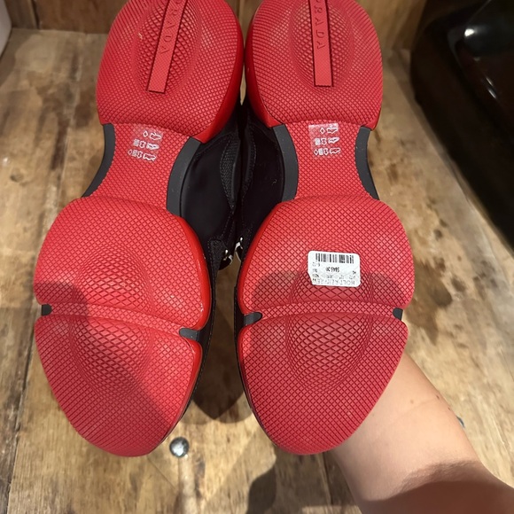 LUXURY PRADA CLOUDBUST SNEAKERS SHOES 2OG064 BLACK RED NEW US 9.5 - Picture 6 of 8